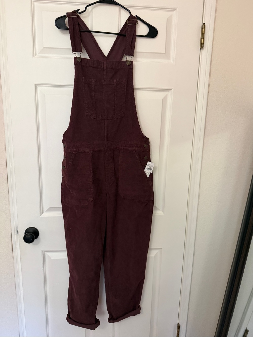 American Eagle Outfitters Corduroy Overalls in Wine